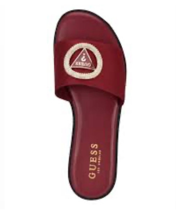 GUESS MIRRIA EMBELISHED SLIDE SANDALS