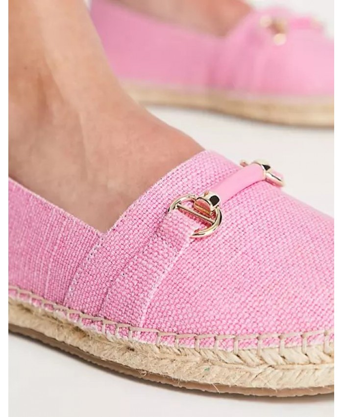 Dune London Espadrilles With Trim Detail In Pink Canvas